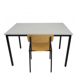 Stół prostokątny Box Black 120x80 Szary