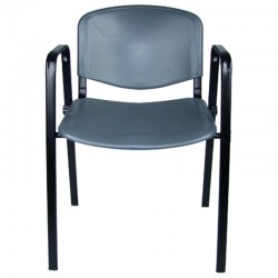 Krzesło Iso Black Plastik z podłokietnikami