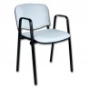 Krzesło Iso Black Skaj z podłokietnikiem
