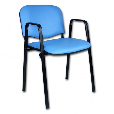 Krzesło Iso Black Skaj z podłokietnikiem