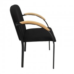 Krzesło Barcelona Black z podłokietnikiem drewnianym