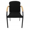 Krzesło Barcelona Skaj Black z podłokietnikami drewnianymi