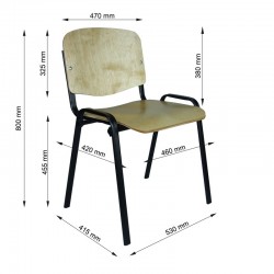 Krzesło Iso Black Sklejka 9 mm