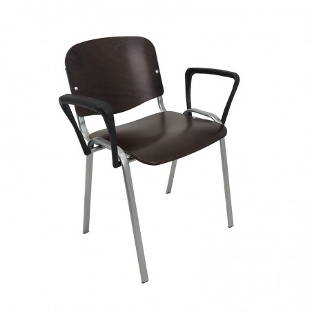 Krzesło Iso Alu Wenge z podłokietnikami