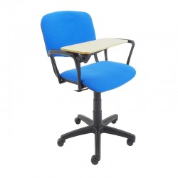 Krzesło biurowe Iso Black obrotowe z pulpitem ze sklejki i podłokietnikiem