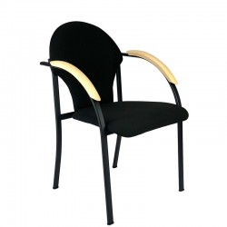 Krzesło Visa Black z podłokietnikami drewnianymi