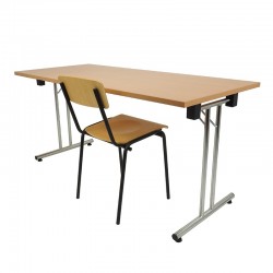 Prostokątny stół składany Chrom Buk 140x80