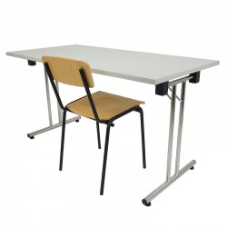 Prostokątny stół składany Chrom Szary 140x80